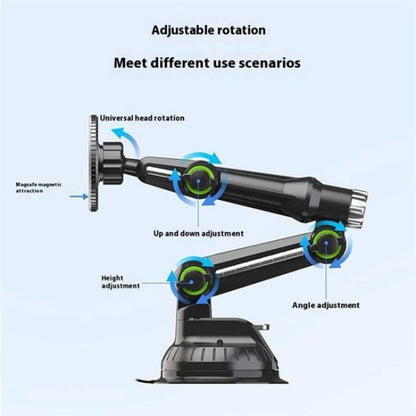 XWJ-JX04 Dashboard Windshield Magnetic Car Mount Suction Cup Base Long Arm Holder(Gear Type) - Universal Car Holders by buy2fix | Online Shopping UK | buy2fix