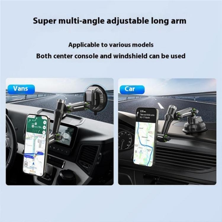 XWJ-JX04 Dashboard Windshield Magnetic Car Mount Suction Cup Base Long Arm Holder(Gear Type) - Universal Car Holders by buy2fix | Online Shopping UK | buy2fix