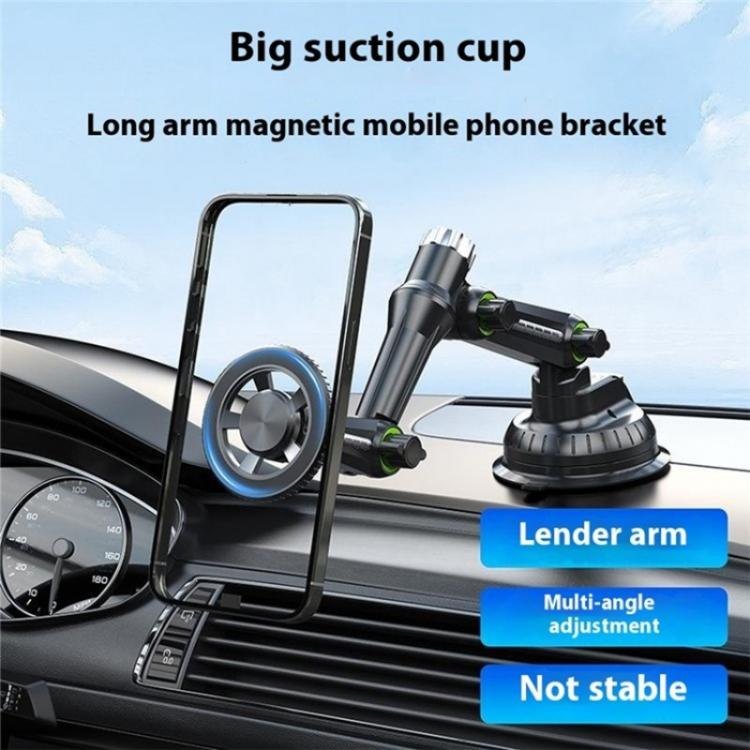 XWJ-JX04 Dashboard Windshield Magnetic Car Mount Suction Cup Base Long Arm Holder(Single Hole) - Universal Car Holders by buy2fix | Online Shopping UK | buy2fix