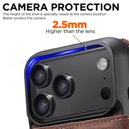 For iPhone 17 Pro Suteni Q05 2-in-1 Multi-function MagSafe Wallet Litchi Leather Phone Case(Brown) - iPhone 16 Pro Max Cases by Suteni | Online Shopping UK | buy2fix