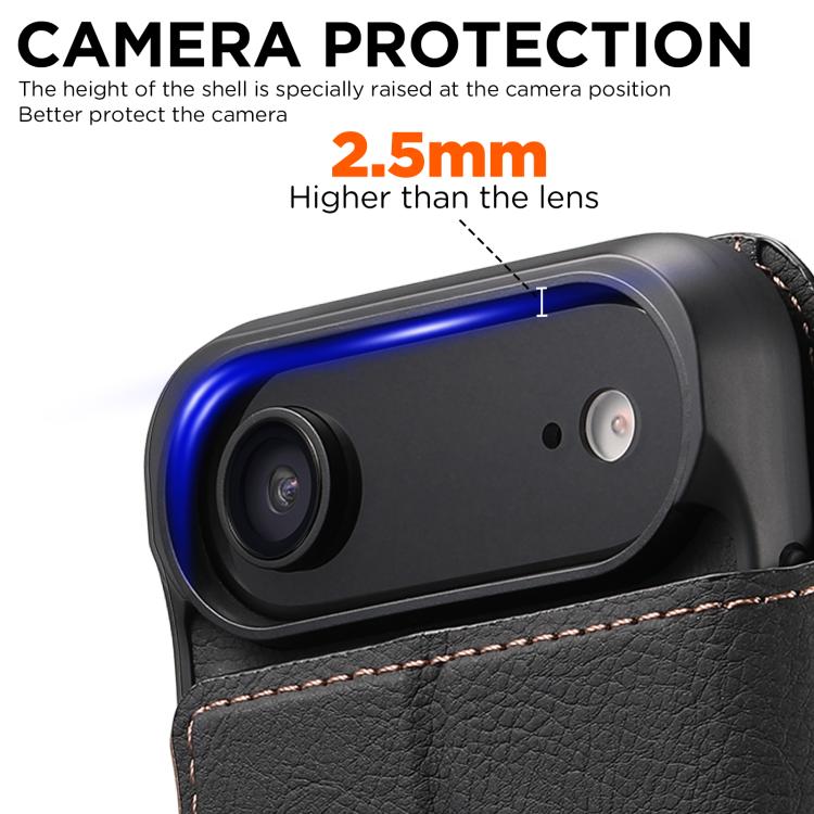 For iPhone 17 Air Suteni Q05 2-in-1 Multi-function MagSafe Wallet Litchi Leather Phone Case(Black) - iPhone 17 Air Cases by Suteni | Online Shopping UK | buy2fix