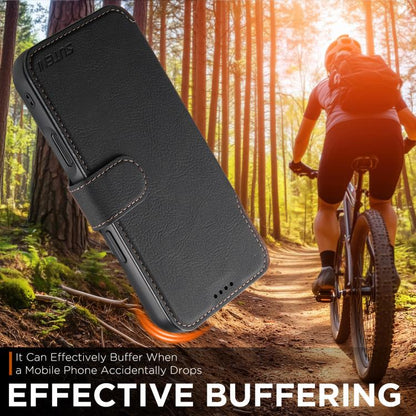 For iPhone 17 Air Suteni Q05 2-in-1 Multi-function MagSafe Wallet Litchi Leather Phone Case(Black) - iPhone 17 Air Cases by Suteni | Online Shopping UK | buy2fix