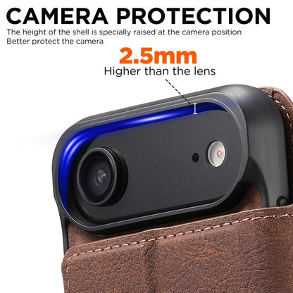 For iPhone 17 Air Suteni Q05 2-in-1 Multi-function MagSafe Wallet Litchi Leather Phone Case(Brown) - iPhone 17 Air Cases by Suteni | Online Shopping UK | buy2fix