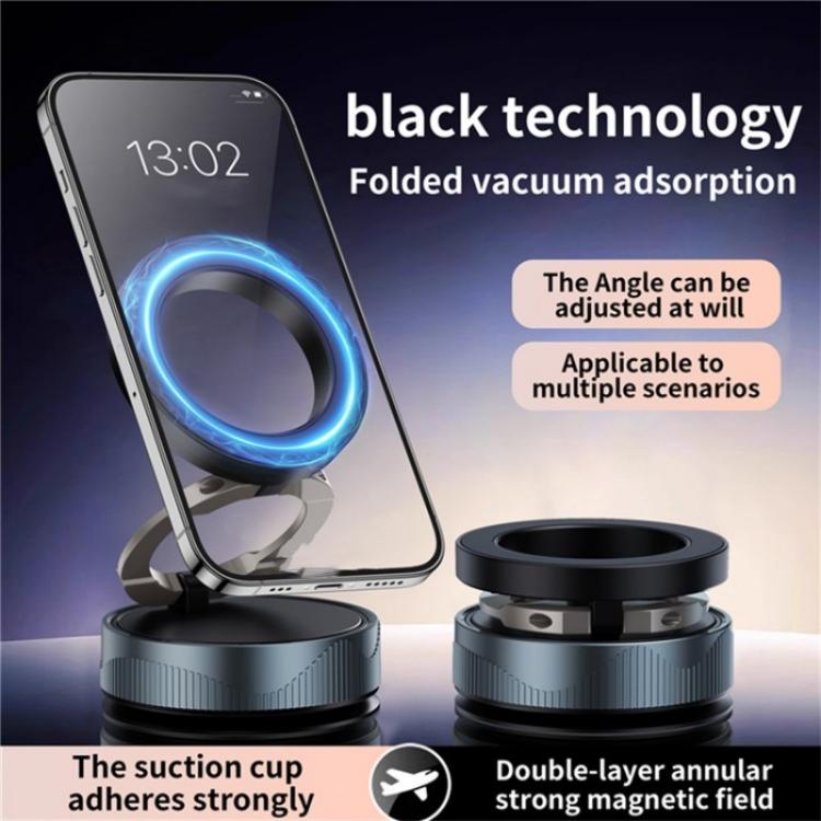 X28 Vacuum Suction Phone Mount 360 Degree Rotating Magnetic Car Phone Holder(Black) - Universal Car Holders by buy2fix | Online Shopping UK | buy2fix