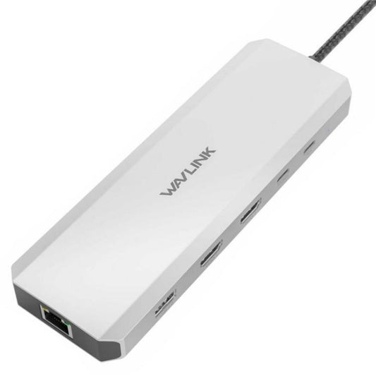WAVLINK UMD309 Dual HD PD100W 10Gbps USB-A USB-C Docking Station 10 in 1 HUB - USB HUB by WAVLINK | Online Shopping UK | buy2fix