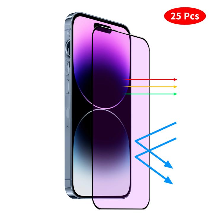 For iPhone 16 JUNSUNMAY 25pcs Anti-Blue Light Silk Print HD Tempered Glass Film - iPhone 16 Tempered Glass by JUNSUNMAY | Online Shopping UK | buy2fix