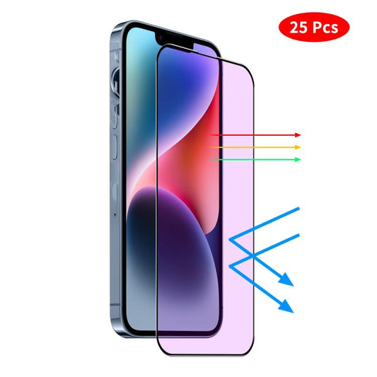 For iPhone 16 Pro JUNSUNMAY 25pcs Anti-Blue Light Silk Print HD Tempered Glass Film - iPhone 16 Pro Tempered Glass by JUNSUNMAY | Online Shopping UK | buy2fix