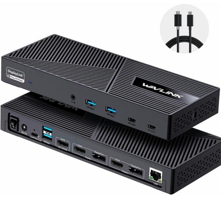 WAVLINK UG63PD25 15 in 1 DisplayLink Docking Station Support Triple Display 130W Power-in(US Plug) -  by WAVLINK | Online Shopping UK | buy2fix