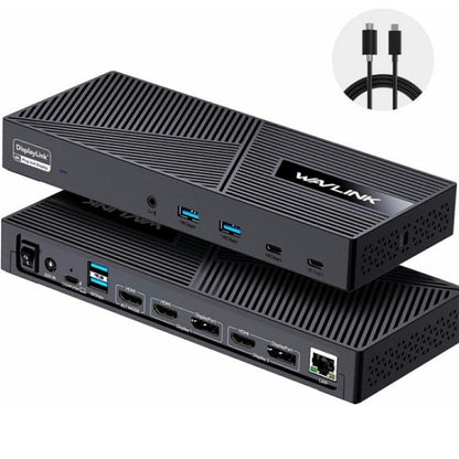WAVLINK UG63PD25 15 in 1 DisplayLink Docking Station Support Triple Display 130W Power-in(UK Plug) -  by WAVLINK | Online Shopping UK | buy2fix