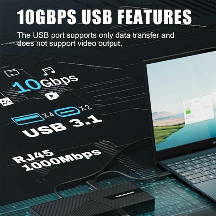 WAVLINK UG63PD25 15 in 1 DisplayLink Docking Station Support Triple Display 130W Power-in(UK Plug) -  by WAVLINK | Online Shopping UK | buy2fix