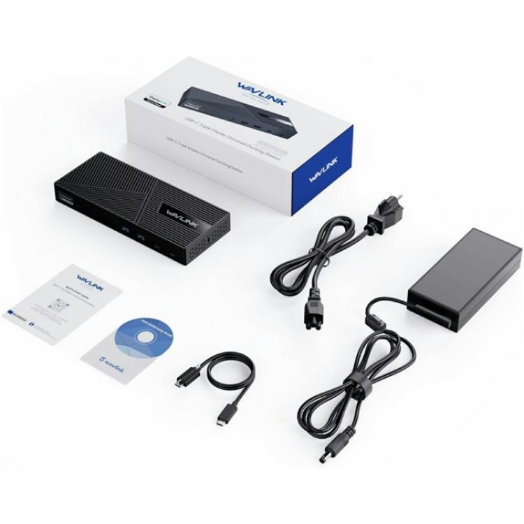 WAVLINK UG63PD25 15 in 1 DisplayLink Docking Station Support Triple Display 130W Power-in(US Plug) -  by WAVLINK | Online Shopping UK | buy2fix