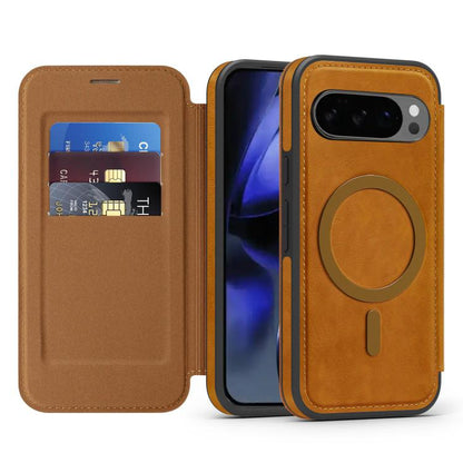 For Google Pixel 10 Pro Linton MagSafe Leather Phone Case(Brown) - Google Cases by buy2fix | Online Shopping UK | buy2fix