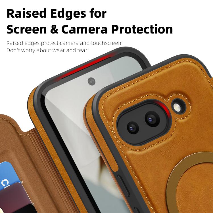 For Google Pixel 10 Pro Linton MagSafe Leather Phone Case(Coffee) - Google Cases by buy2fix | Online Shopping UK | buy2fix