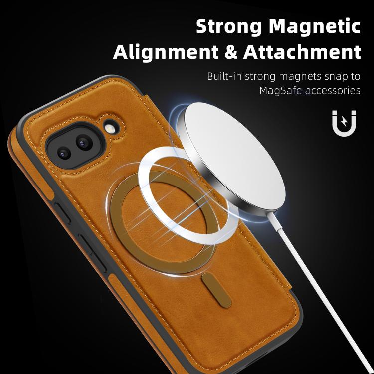 For Google Pixel 10 Pro XL Linton MagSafe Leather Phone Case(Brown) - Google Cases by buy2fix | Online Shopping UK | buy2fix