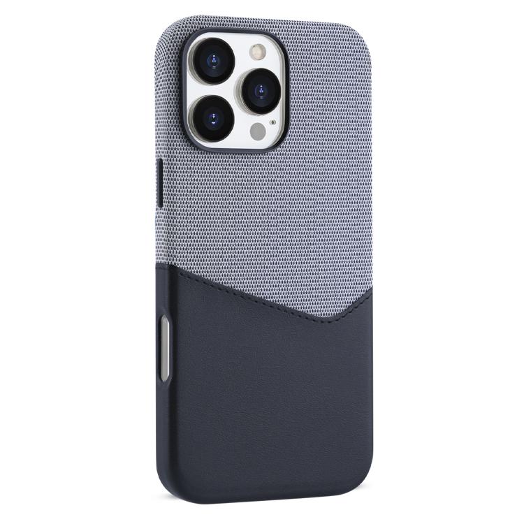 For iPhone 16 Pro Max Kalebol Cloth Textue Stitching Card Slot Magnetic Phone Case(Black) - iPhone 16 Pro Max Cases by Kalebol | Online Shopping UK | buy2fix