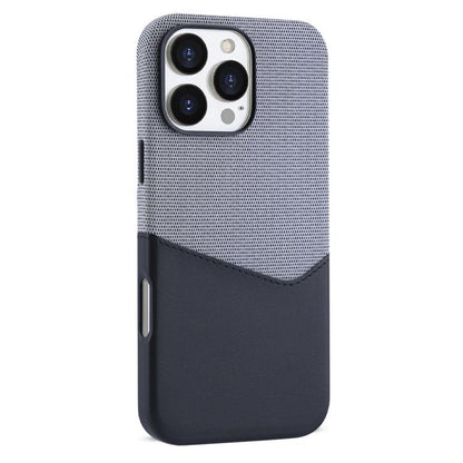For iPhone 16 Pro Max Kalebol Cloth Textue Stitching Card Slot Magnetic Phone Case(Black) - iPhone 16 Pro Max Cases by Kalebol | Online Shopping UK | buy2fix