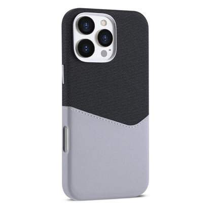 For iPhone 16 Pro Max Kalebol Cloth Textue Stitching Card Slot Magnetic Phone Case(Gray) - iPhone 16 Pro Max Cases by Kalebol | Online Shopping UK | buy2fix