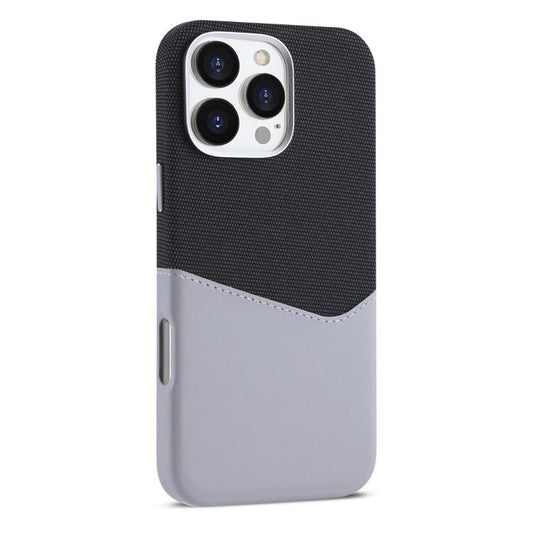 For iPhone 16 Pro Max Kalebol Cloth Textue Stitching Card Slot Magnetic Phone Case(Gray) - iPhone 16 Pro Max Cases by Kalebol | Online Shopping UK | buy2fix