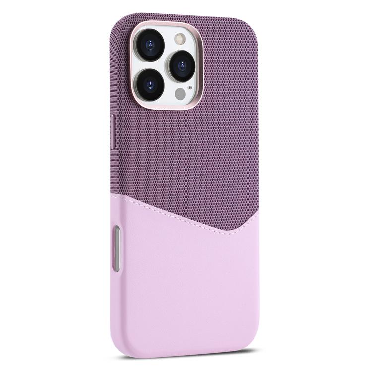For iPhone 16 Pro Kalebol Cloth Textue Stitching Card Slot Magnetic Phone Case(Pink) - iPhone 16 Pro Cases by Kalebol | Online Shopping UK | buy2fix