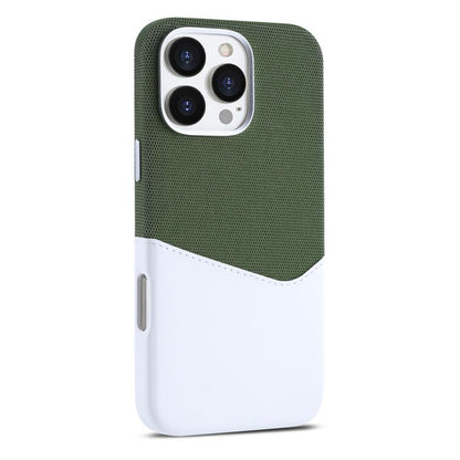 For iPhone 16 Pro Kalebol Cloth Textue Stitching Card Slot Magnetic Phone Case(Green) - iPhone 16 Pro Cases by Kalebol | Online Shopping UK | buy2fix