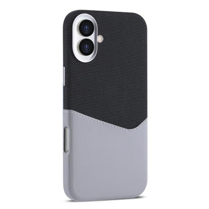 For iPhone 16 Plus Kalebol Cloth Textue Stitching Card Slot Magnetic Phone Case(Gray) - iPhone 16 Plus Cases by Kalebol | Online Shopping UK | buy2fix