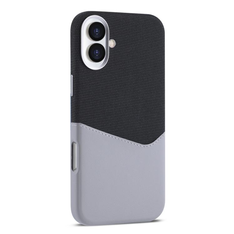 For iPhone 16 Kalebol Cloth Textue Stitching Card Slot Magnetic Phone Case(Gray) - iPhone 16 Cases by Kalebol | Online Shopping UK | buy2fix