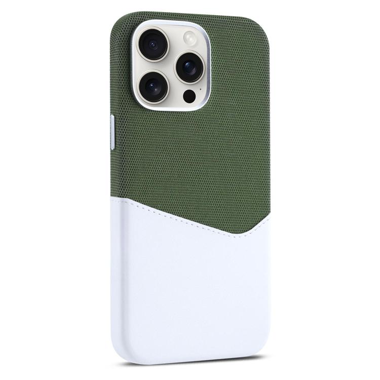 For iPhone 15 Pro Max Kalebol Cloth Textue Stitching Card Slot Magnetic Phone Case(Green) - iPhone 15 Pro Max Cases by Kalebol | Online Shopping UK | buy2fix