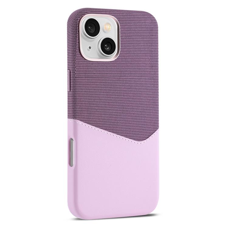 For iPhone 14 Kalebol Cloth Textue Stitching Card Slot Magnetic Phone Case(Pink) - iPhone 14 Cases by Kalebol | Online Shopping UK | buy2fix