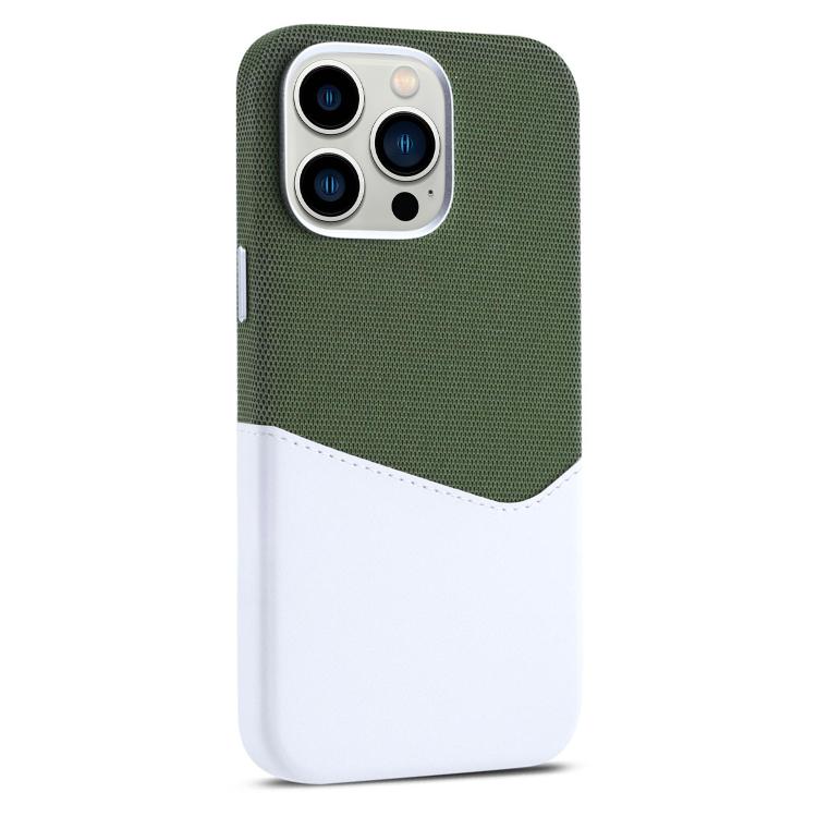 For iPhone 13 Pro Max Kalebol Cloth Textue Stitching Card Slot Magnetic Phone Case(Green) - iPhone 13 Pro Max Cases by Kalebol | Online Shopping UK | buy2fix