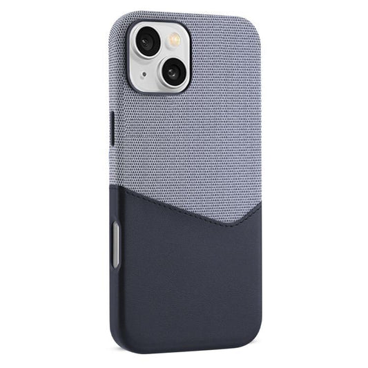 For iPhone 12 Kalebol Cloth Textue Stitching Card Slot Magnetic Phone Case(Black) - iPhone 12 / 12 Pro Cases by Kalebol | Online Shopping UK | buy2fix