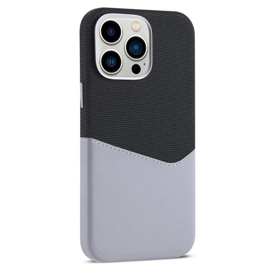 For iPhone 12 Pro Kalebol Cloth Textue Stitching Card Slot Magnetic Phone Case(Gray)