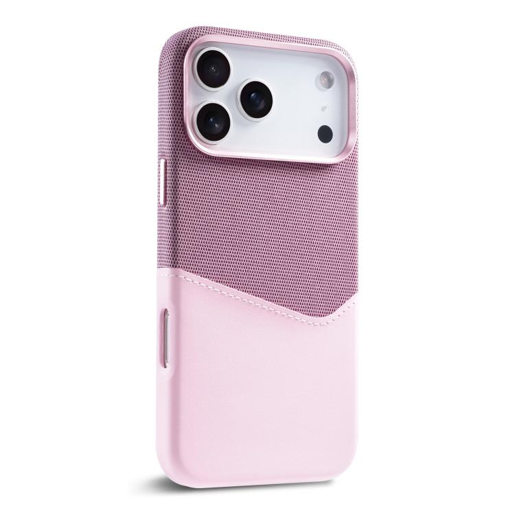 For iPhone 17 Pro Max Kalebol Cloth Textue Stitching Card Slot Magnetic Phone Case(Pink) - iPhone 17 Pro Max Cases by Kalebol | Online Shopping UK | buy2fix