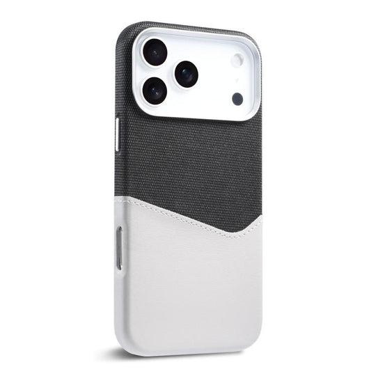 For iPhone 18 Pro Max / 17 Pro Max Kalebol Cloth Textue Stitching Card Slot Magnetic Phone Case(Gray)
