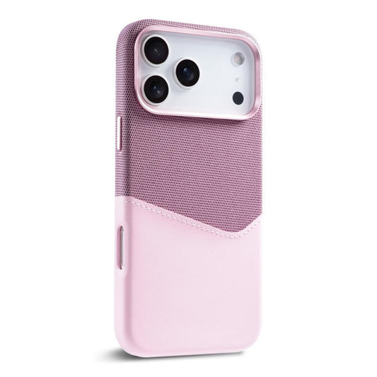 For iPhone 17 Pro Kalebol Cloth Textue Stitching Card Slot Magnetic Phone Case(Pink) - iPhone 17 Pro Cases by Kalebol | Online Shopping UK | buy2fix