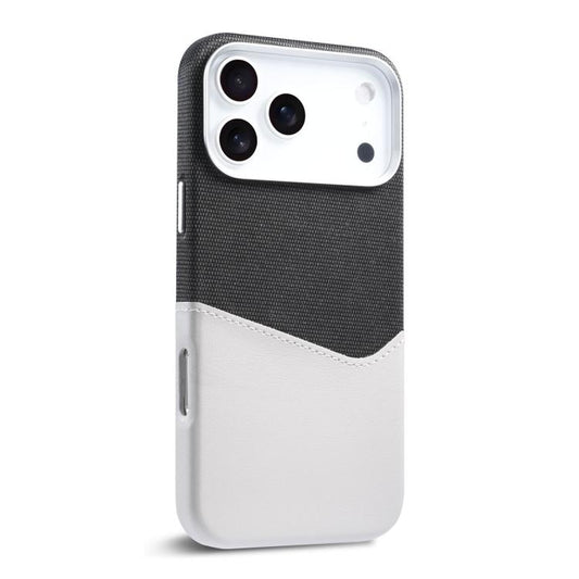 For iPhone 17 Pro Kalebol Cloth Textue Stitching Card Slot Magnetic Phone Case(Gray) - iPhone 17 Pro Cases by Kalebol | Online Shopping UK | buy2fix