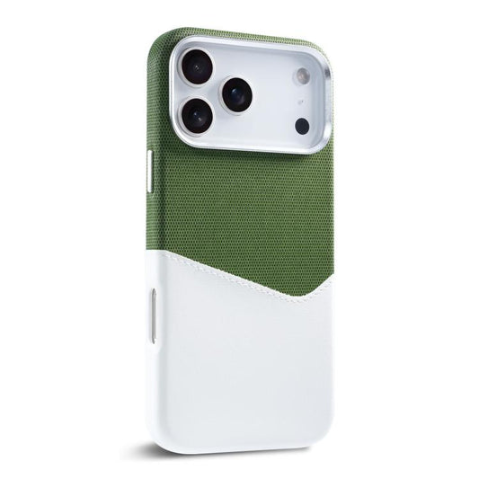 For iPhone 17 Pro Kalebol Cloth Textue Stitching Card Slot Magnetic Phone Case(Green) - iPhone 17 Pro Cases by Kalebol | Online Shopping UK | buy2fix