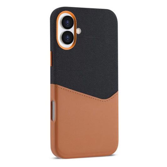 For iPhone 17 Kalebol Cloth Textue Stitching Card Slot Magnetic Phone Case(Brown) - iPhone 17 Cases by Kalebol | Online Shopping UK | buy2fix