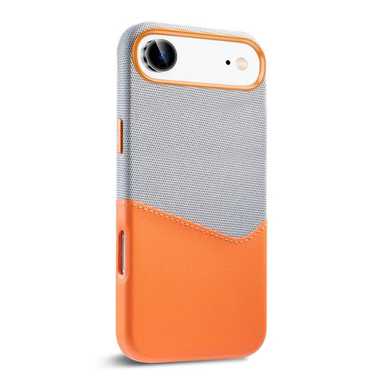 For iPhone 17 Air Kalebol Cloth Textue Stitching Card Slot Magnetic Phone Case(Orange)