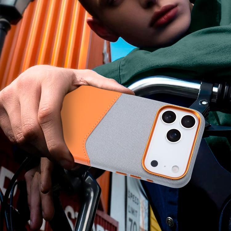 For iPhone Air Kalebol Cloth Textue Stitching Card Slot Magnetic Phone Case(Orange) - iPhone Air Cases by Kalebol | Online Shopping UK | buy2fix