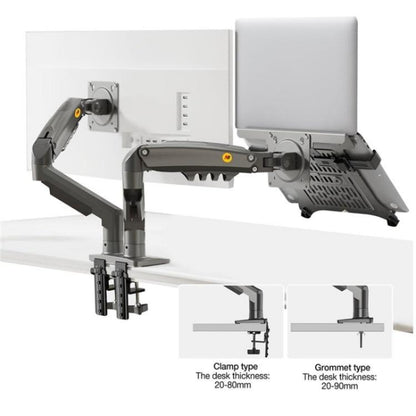 NORTH BAYOU F160-FP Tray Dual Arm Bracket Monitor Desk Mount Adjustable Laptop Holder(Black) - Laptop Stand by buy2fix | Online Shopping UK | buy2fix