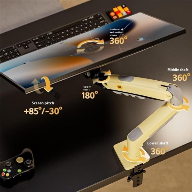 NORTH BAYOU F80 Adjustable Height Monitor Arm 17-30 Inch Displays Desk Mount Stand(Blue) - TV Brackets & Mounts by buy2fix | Online Shopping UK | buy2fix