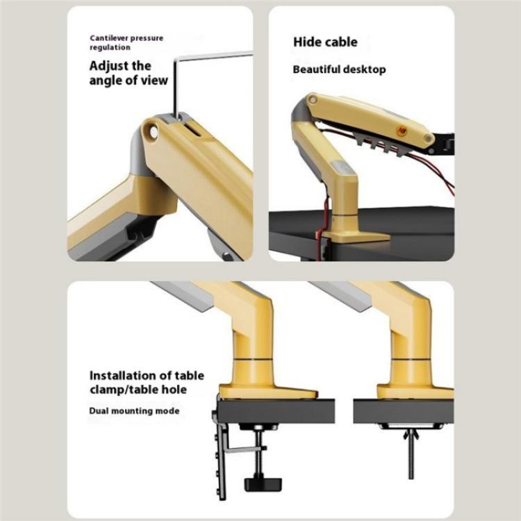 NORTH BAYOU F80 Adjustable Height Monitor Arm 17-30 Inch Displays Desk Mount Stand(Pink) - TV Brackets & Mounts by buy2fix | Online Shopping UK | buy2fix