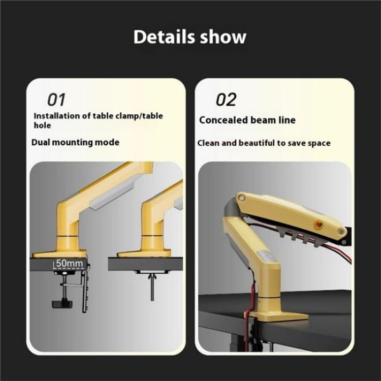 NORTH BAYOU F80 Adjustable Height Monitor Arm 17-30 Inch Displays Desk Mount Stand(Pink) - TV Brackets & Mounts by buy2fix | Online Shopping UK | buy2fix