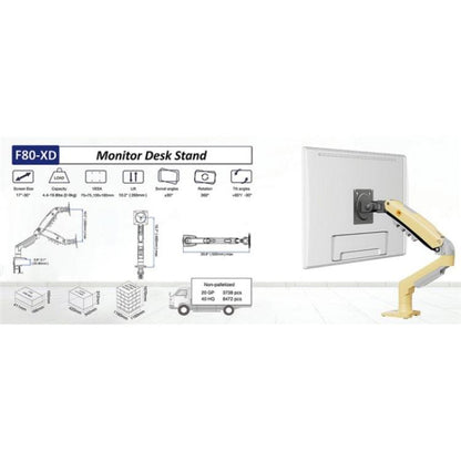 NORTH BAYOU F80 Adjustable Height Monitor Arm 17-30 Inch Displays Desk Mount Stand(Pink) - TV Brackets & Mounts by buy2fix | Online Shopping UK | buy2fix