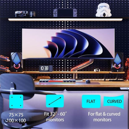 NORTH BAYOU L50 32-60 Inch Gaming Screen RGB Light Curved Ultrawide Flat Monitor Stand - TV Brackets & Mounts by buy2fix | Online Shopping UK | buy2fix