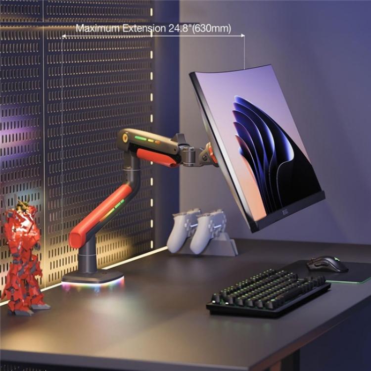 NORTH BAYOU L50 32-60 Inch Gaming Screen RGB Light Curved Ultrawide Flat Monitor Stand - TV Brackets & Mounts by buy2fix | Online Shopping UK | buy2fix