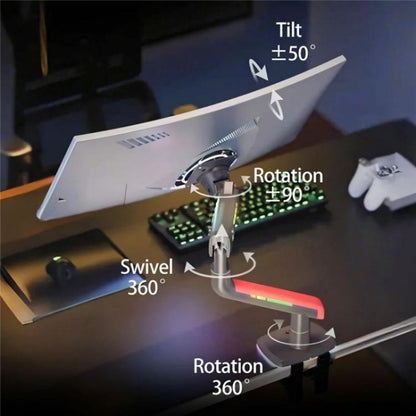 NORTH BAYOU L50 32-60 Inch Gaming Screen RGB Light Curved Ultrawide Flat Monitor Stand - TV Brackets & Mounts by buy2fix | Online Shopping UK | buy2fix