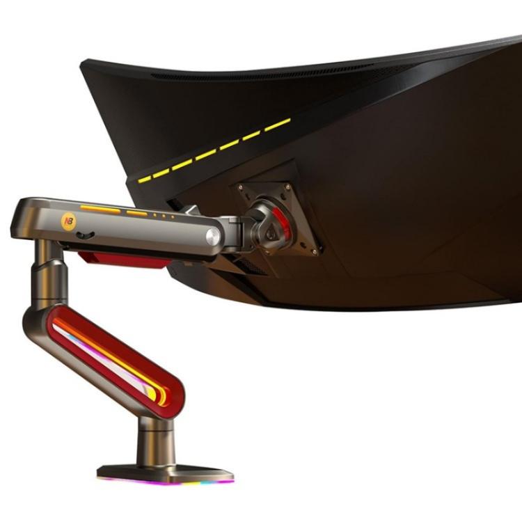 NORTH BAYOU L60 RGB Light Desk Mount Bracket 32-60 Inch Gaming Monitor Arm Stand - TV Brackets & Mounts by buy2fix | Online Shopping UK | buy2fix