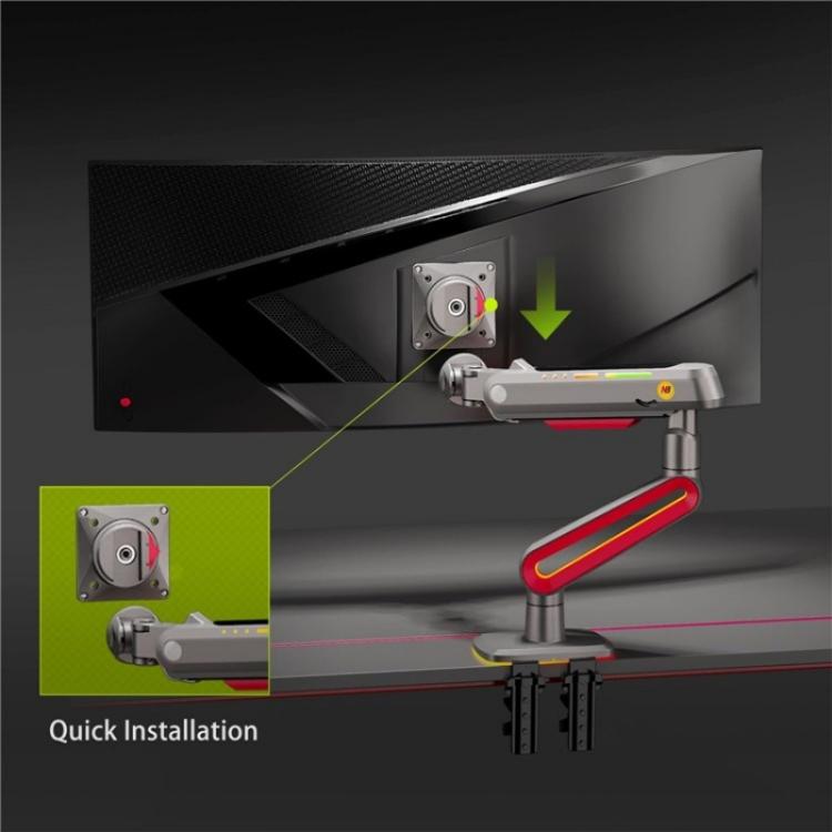 NORTH BAYOU L60 RGB Light Desk Mount Bracket 32-60 Inch Gaming Monitor Arm Stand - TV Brackets & Mounts by buy2fix | Online Shopping UK | buy2fix