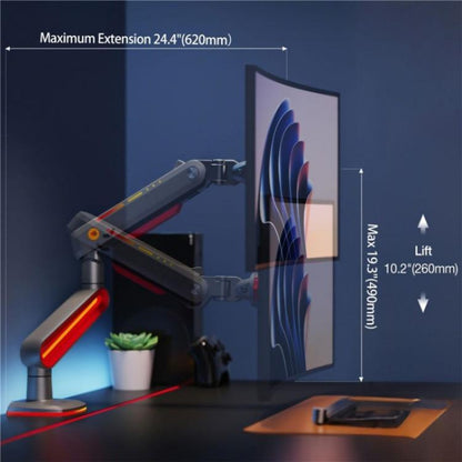 NORTH BAYOU L60 RGB Light Desk Mount Bracket 32-60 Inch Gaming Monitor Arm Stand - TV Brackets & Mounts by buy2fix | Online Shopping UK | buy2fix